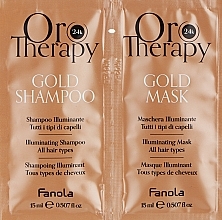 Парфумерія, косметика Набір пробників - Fanola Oro Therapy Gold Shampoo+Mask (sh/15ml + h/mask/15ml)