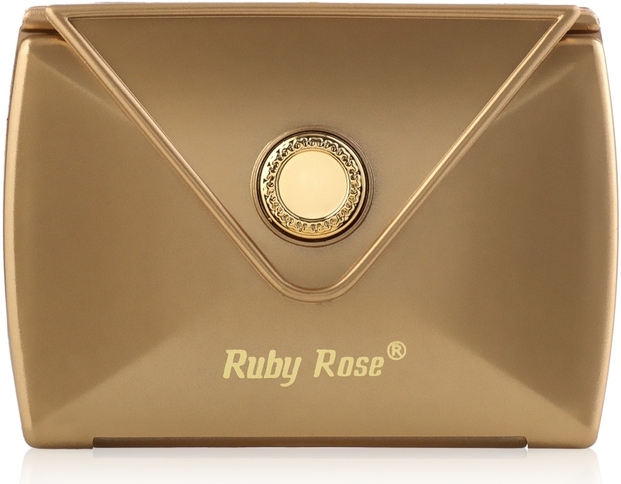Зеркало двухстороннее конверт, золото - Ruby Rose Delux Two-Way Mirror — фото N2