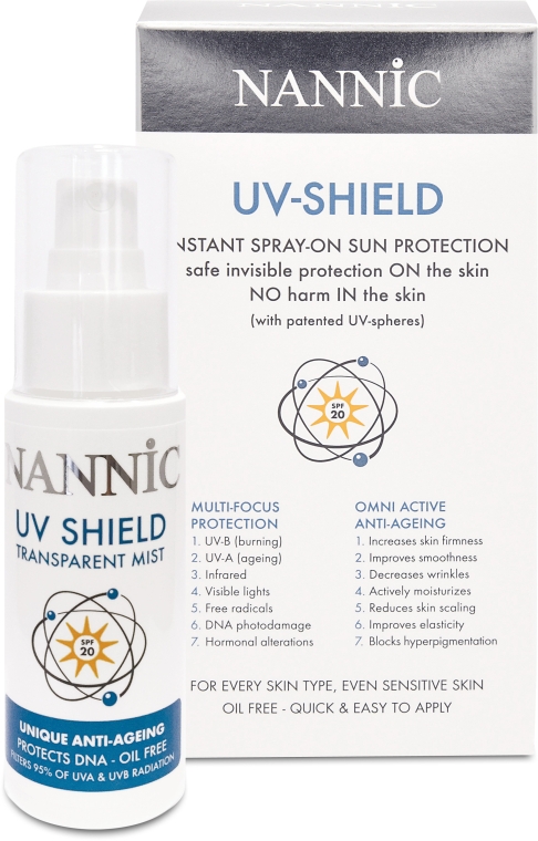 Унікальний захист від УФ-променів - Nannic UV Shield Transparent Mist — фото N1