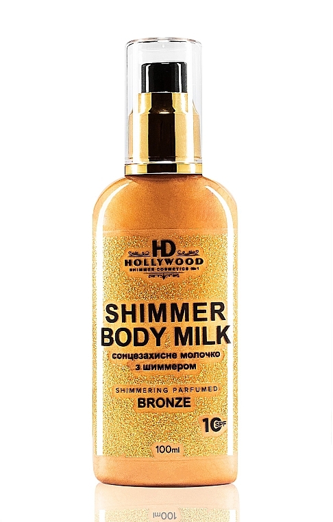 Молочко с шиммером для тела - HD Hollywood Shimmer Body Milk Bronze SPF 10 — фото N1