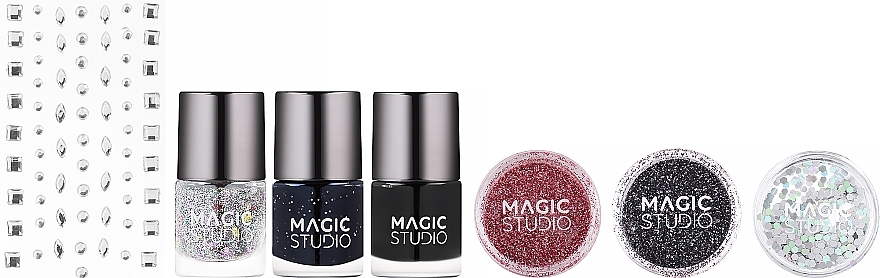 Набор, 7 продуктов - Magic Studio Nail Set Black Crystails — фото N1