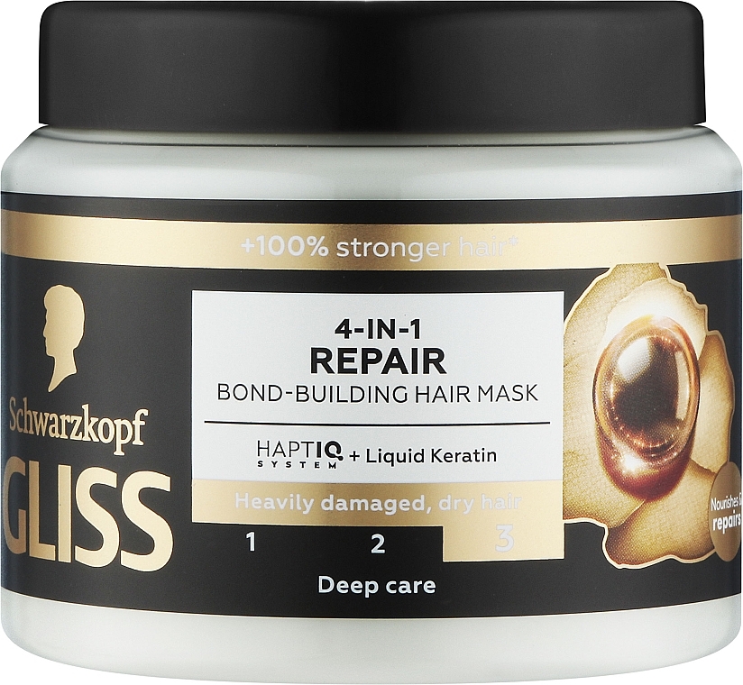 УЦЕНКА Восстанавливающая маска для волос 4 в 1 - Gliss Kur 4 in 1 Ultimate Repair Bond-Building Hair Mask * — фото N1