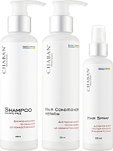 Комплекс для нормального та схильного до ламкості волосся - Chaban Natural Cosmetics (sh/200ml + spray/100ml + condit/hair/200ml) — фото N1