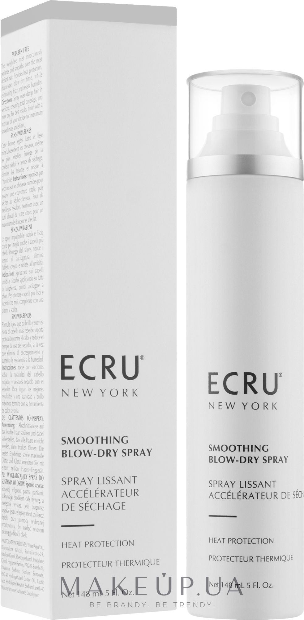Спрей разглаживающий для укладки феном - ECRU New York Smoothing Blow-Dry Spray — фото 148ml