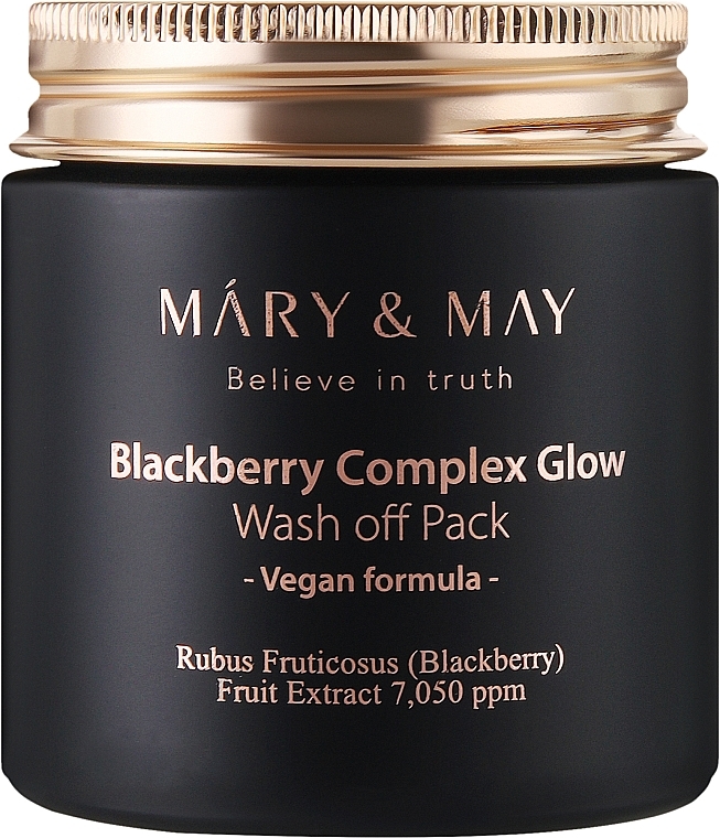 Антиоксидантна глиняна маска для обличчя з ожиною - Mary & May Blackberry Complex Glow Wash Off Mask — фото N3