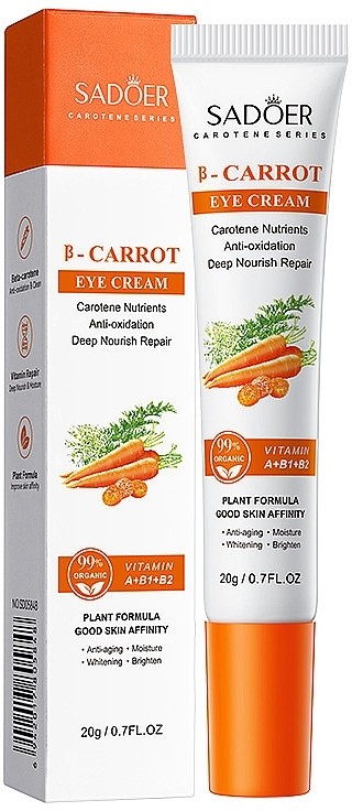 Крем для очей з екстрактом моркви - Sadoer B Carrot Eye Cream — фото N1