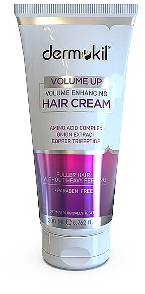 Крем-кондиціонер для надання об'єму волоссю - Dermokil Volume Up Volume Enhancing Hair Cream — фото N1