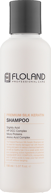 Шампунь для відновлення пошкодженого волосся - Floland Premium Silk Keratin Shampoo