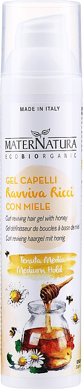 Флюїд-гель для укладання кучерявого волосся з медом - MaterNatura Curl Reviving Hair Gel With Honey — фото N1