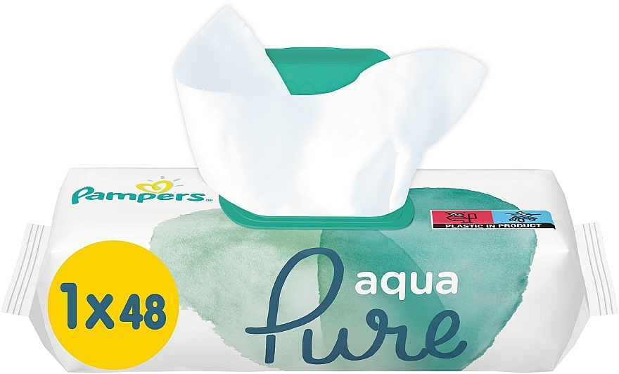 Дитячі вологі серветки, 48 шт. - Pampers Aqua Pure Wipes — фото N2