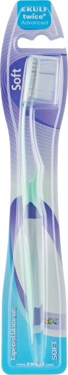 Зубна щітка м'яка, зелена - Ekulf Twice Advanced — фото N1