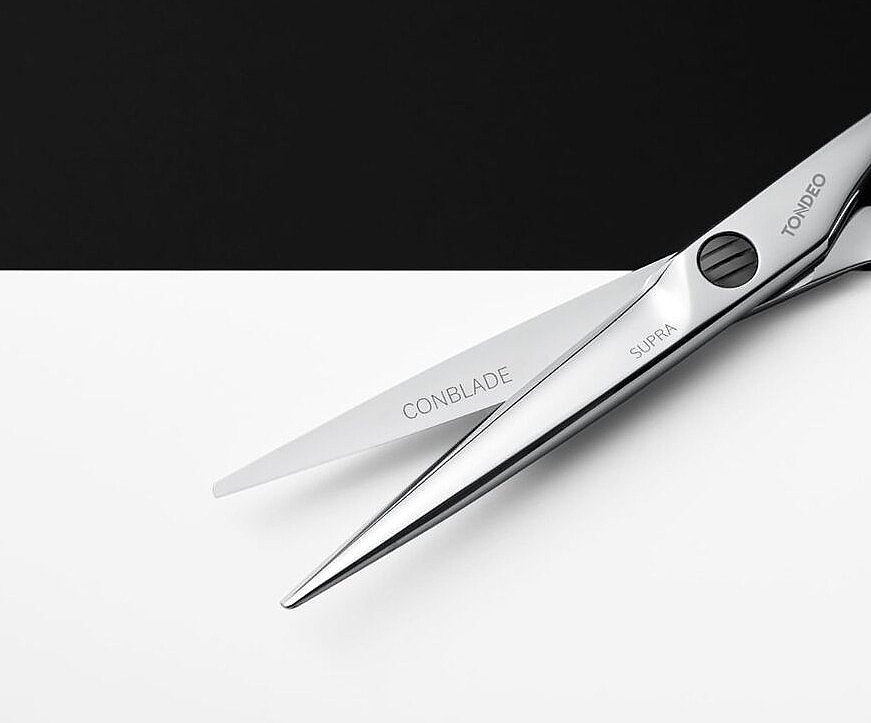Ножницы парикмахерские прямые S-Line Supra Offset, 13.97 см - Tondeo 5.5" Black — фото N4