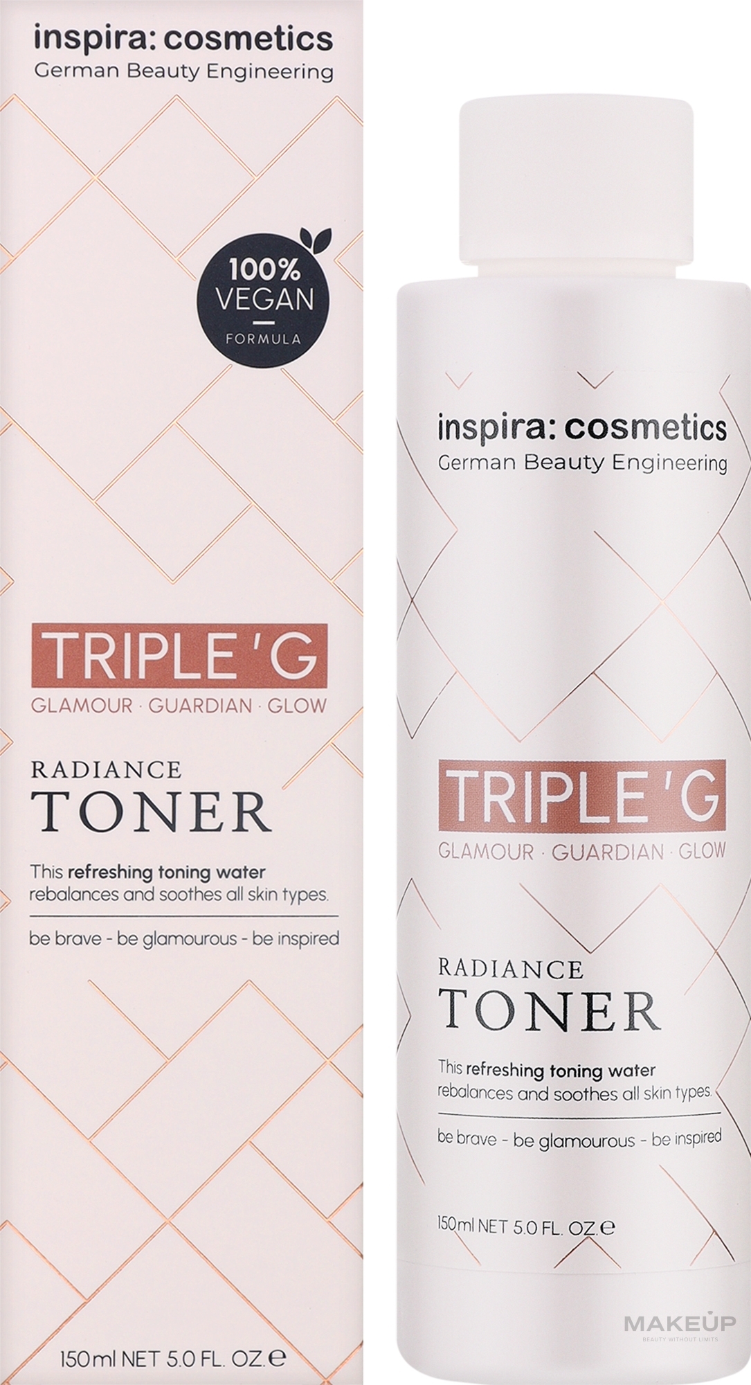 Освіжаючий тонік для обличчя - Inspira:cosmetics Triple G Radiance Toner — фото 150ml