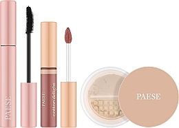 Набір - Paese Nature Look Set (mascara/9ml + l/gloss/7.5ml + powder/10g) — фото N1