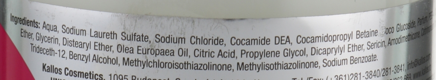 Шампунь з оливковою олією і протеїнами шовку - Kallos Silk Shampoo With Olive Oil  — фото N3