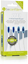 Сменные насадки для электрических зубных щеток, белые, 4 шт. - Beconfident Sonic Toothbrush Heads Mix-Pack White — фото N1