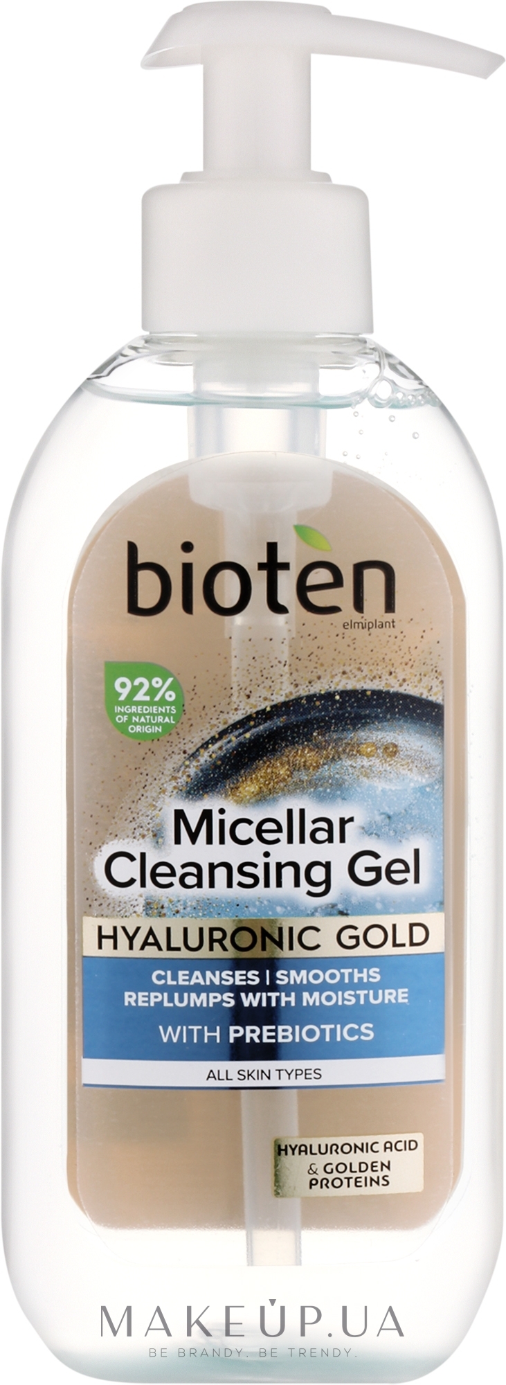 Мицеллярный очищающий гель для лица - Bioten Hyaluronic Gold Micellar Cleansing Gel — фото 200ml