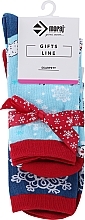 Парфумерія, косметика Різдвяні шкарпетки з бантом CSLS300-002, 2 пари, сині + блакитні - Moraj Gifts Line