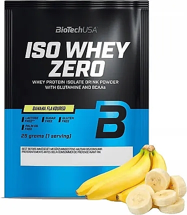 Безлактозный протеин "Банан" - BioTech 100% Pure Whey Banana (саше) — фото N1