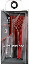 Пінцет для брів, TE-11/3, червоний - Staleks Pro Expert 11 Type 3 Red — фото N4