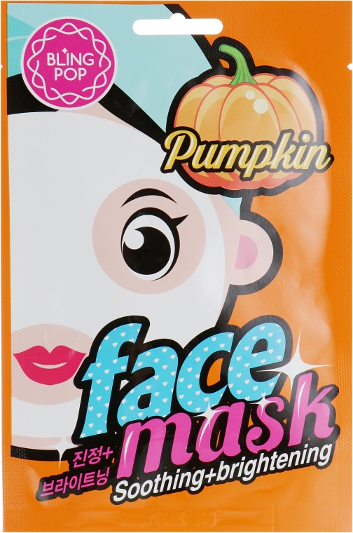 Маска для обличчя, з екстрактом гарбуза - Bling Pop Pumpkin  Soothing & Brightening Mask