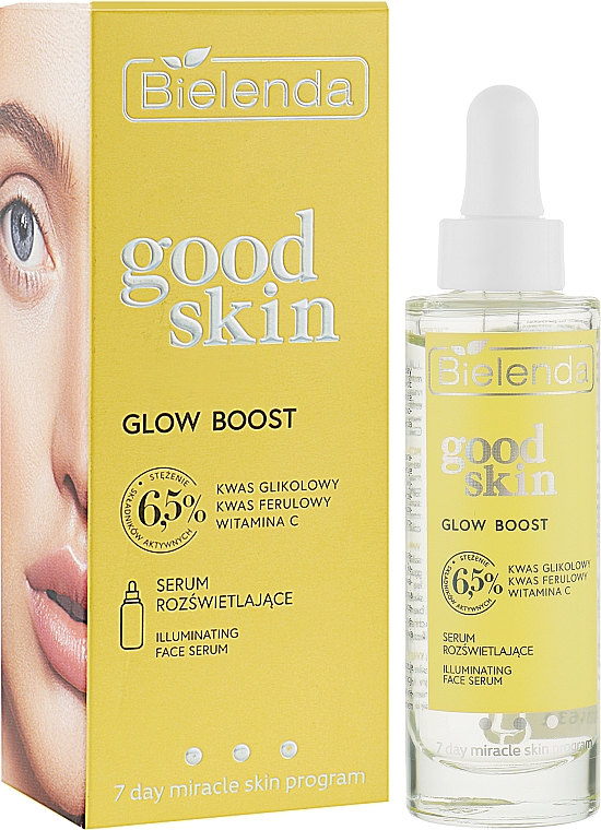 Осветляющая сыворотка с гликолевой кислотой - Bielenda Good Skin Glow Boost Illuminating Face Serum — фото N2