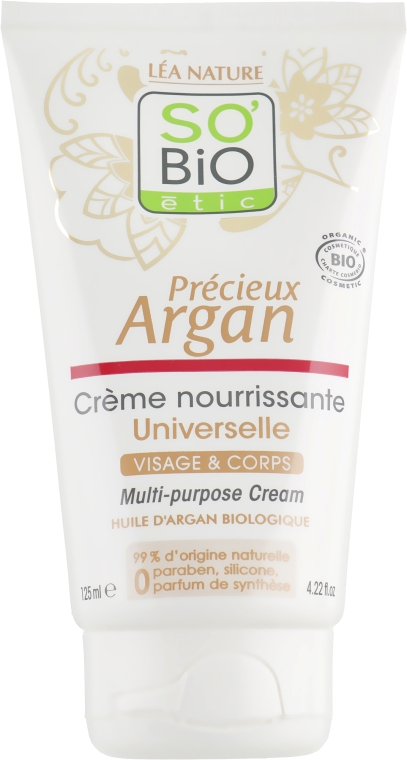 Крем универсальный "Драгоценная аргана" - So'Bio Etic Precieux Argan Cream — фото N1