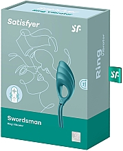 Парфумерія, косметика Ерекційне кільце, зелене - Satisfyer Swordsman