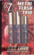 Парфумерія, косметика Набір - W7 Hot Lava Metallic Glitter Trio Eyeliner (eye/liner/3x7ml)