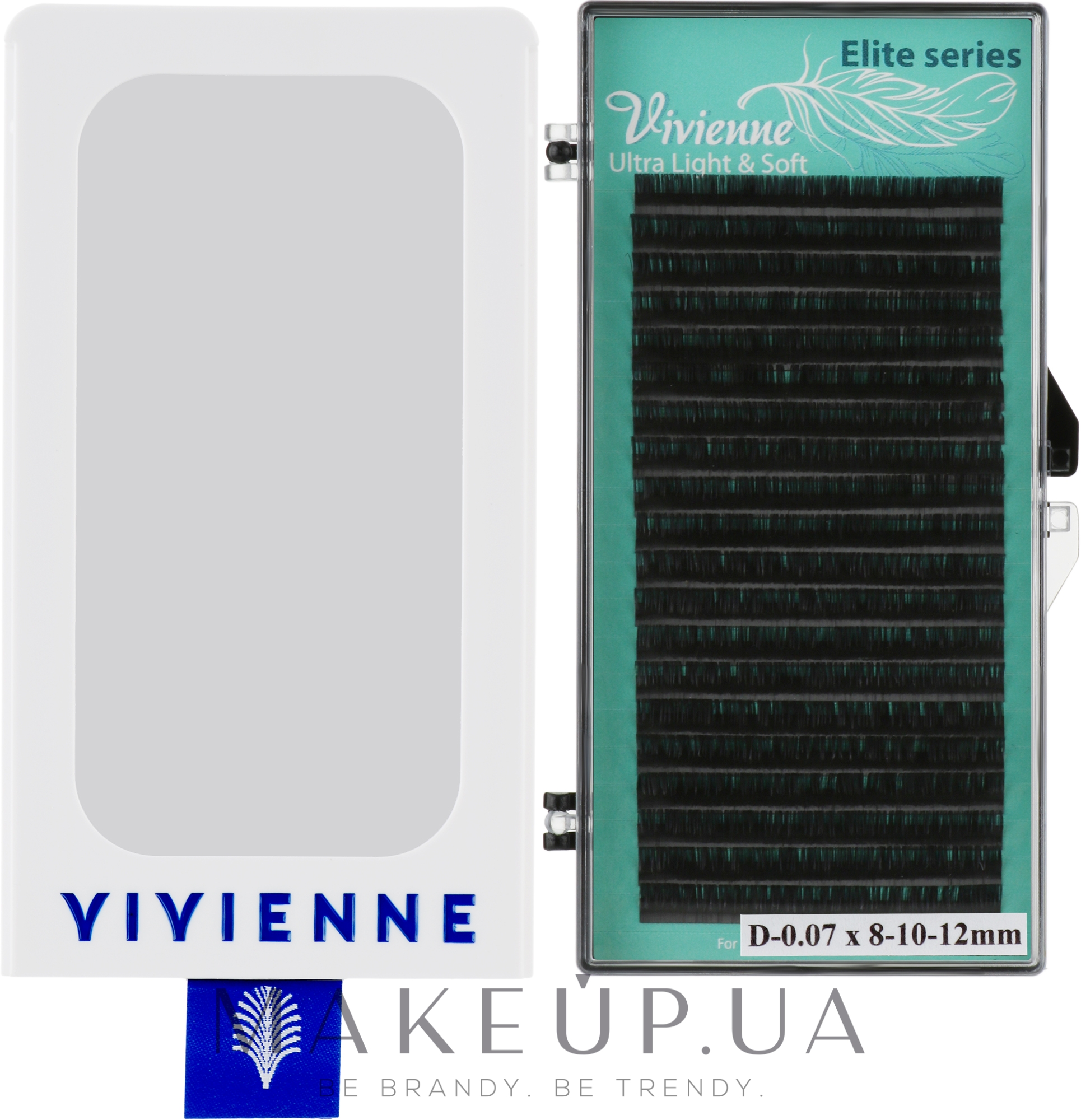 Накладные ресницы "Elite. Антиплавная линия", черные, 20 линий (0,07, D, 8, 10, 12) - Vivienne — фото 1уп