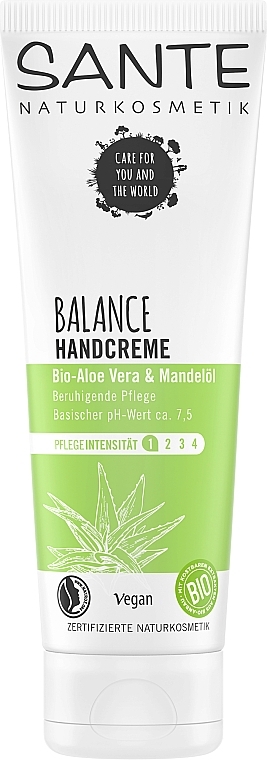Балансирующий крем для рук "Био-Алоэ и Миндаль" - Sante Balance Bio-Aloe Vera & Almond Oil Hand Cream