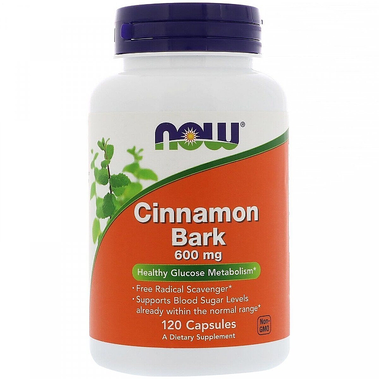Кора кориці в капсулах, 600 мг - Now Foods Cinnamon Bark — фото N1