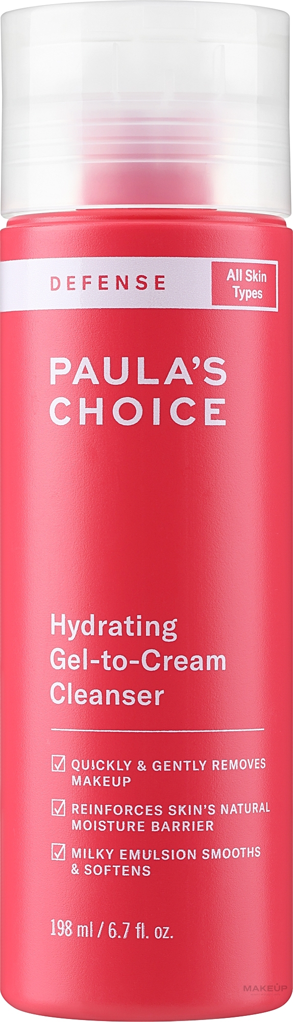 Увлажняющий гель для умывания - Paula's Choice Defense Hydrating Gel-To-Cream Cleanser — фото 198ml