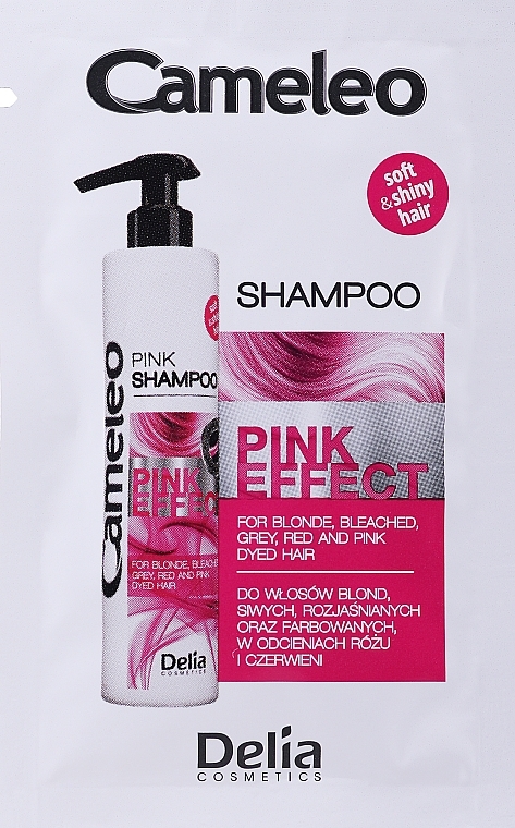 Доглядовий шампунь з рожевим відтінком - Delia Cosmetics Cameleo Pink Effect Shampoo (пробник) — фото N1