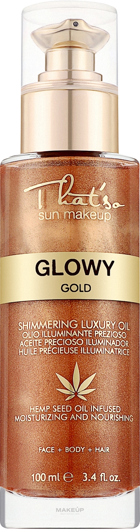 Зволожувальний шимер для обличчя, тіла та волосся - That'so Glowy Gold — фото 100ml