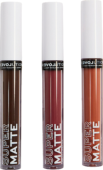 Набор жидких матовых помад для губ - Relove By Revolution Super Matte Liquid Lip Set Wonder (lipstick/3x4ml) — фото N2