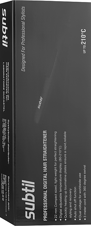 Профессиональный выпрямитель для волос с цифровым датчиком 22мм. - Laboratoire Ducastel Subti FDS-005 — фото N2