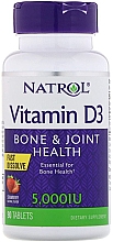 Витамин Д3, 5000 МЕ, клубника - Natrol Vitamin D3 Bone & Joint Health — фото N1