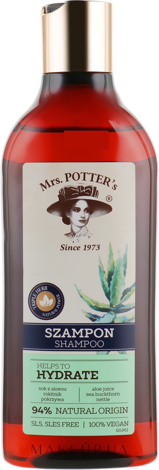 Увлажняющий шампунь "Тройная сила трав" - Mrs. Potter's Helps To Hydrate Shampoo — фото 390ml