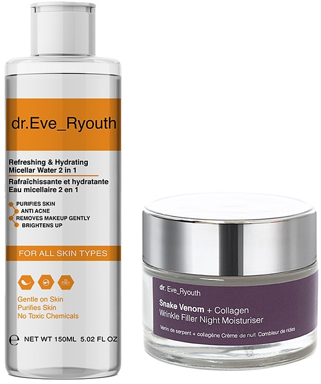 Набір - Dr. Eve_Ryouth Revive & Renew Nighttime Set (m/water/150ml + cr/50ml) — фото N1