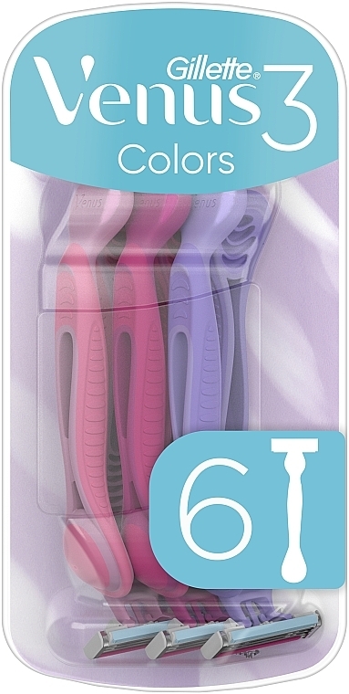 Набор одноразовых станков для бритья, 6 шт - Gillette Venus 3 — фото N1