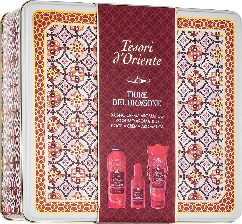 Tesori d`Oriente Fiore Del Dragone - Набор (perfume 100 ml + sh/cream 250 ml + bath/cr 500 ml) — фото N1