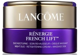 Парфумерія, косметика Нічний крем з масажним диском - Lancome Renergie French Lift Night Duo Retightening Cream+Massage Disk