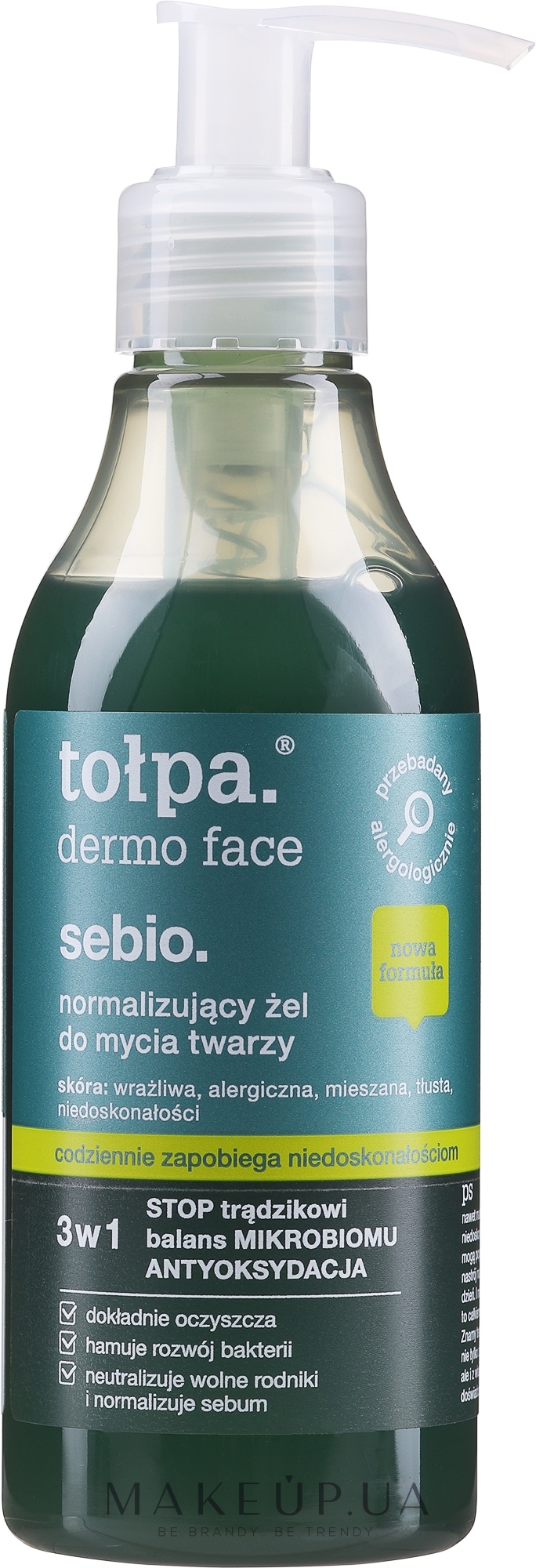 Очищаючий гель для обличчя - Tolpa Dermo Sebio Face Gel — фото 195ml