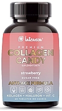 Дієтична добавка "Колагенові льодяники зі смаком полуниці" - Intenson Collagen Candy Suplement Diety Strawberry — фото N1