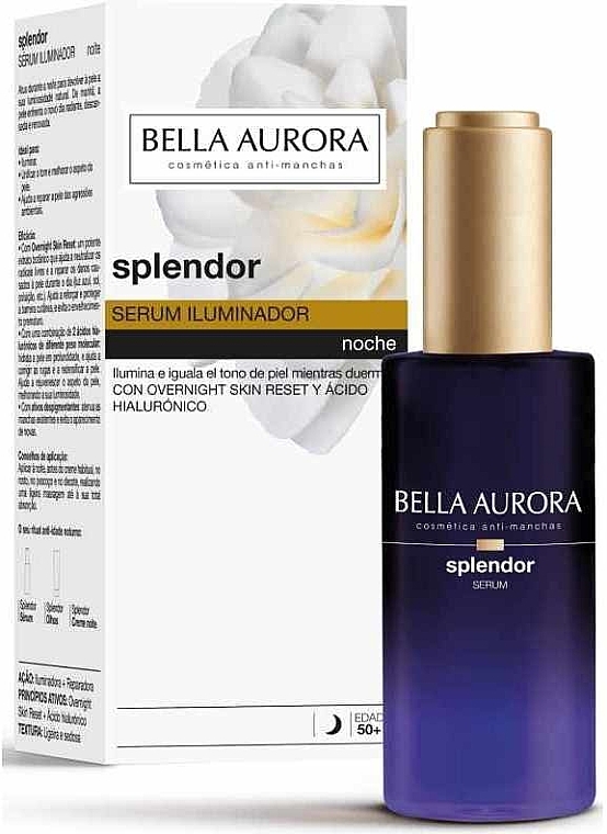 Освітлювальна нічна сироватка для обличчя - Bella Aurora Splendor — фото N1
