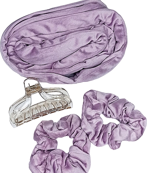 Набор для создания локонов, с валиком, резинками и заколкой, лиловый - Yeye — фото N1
