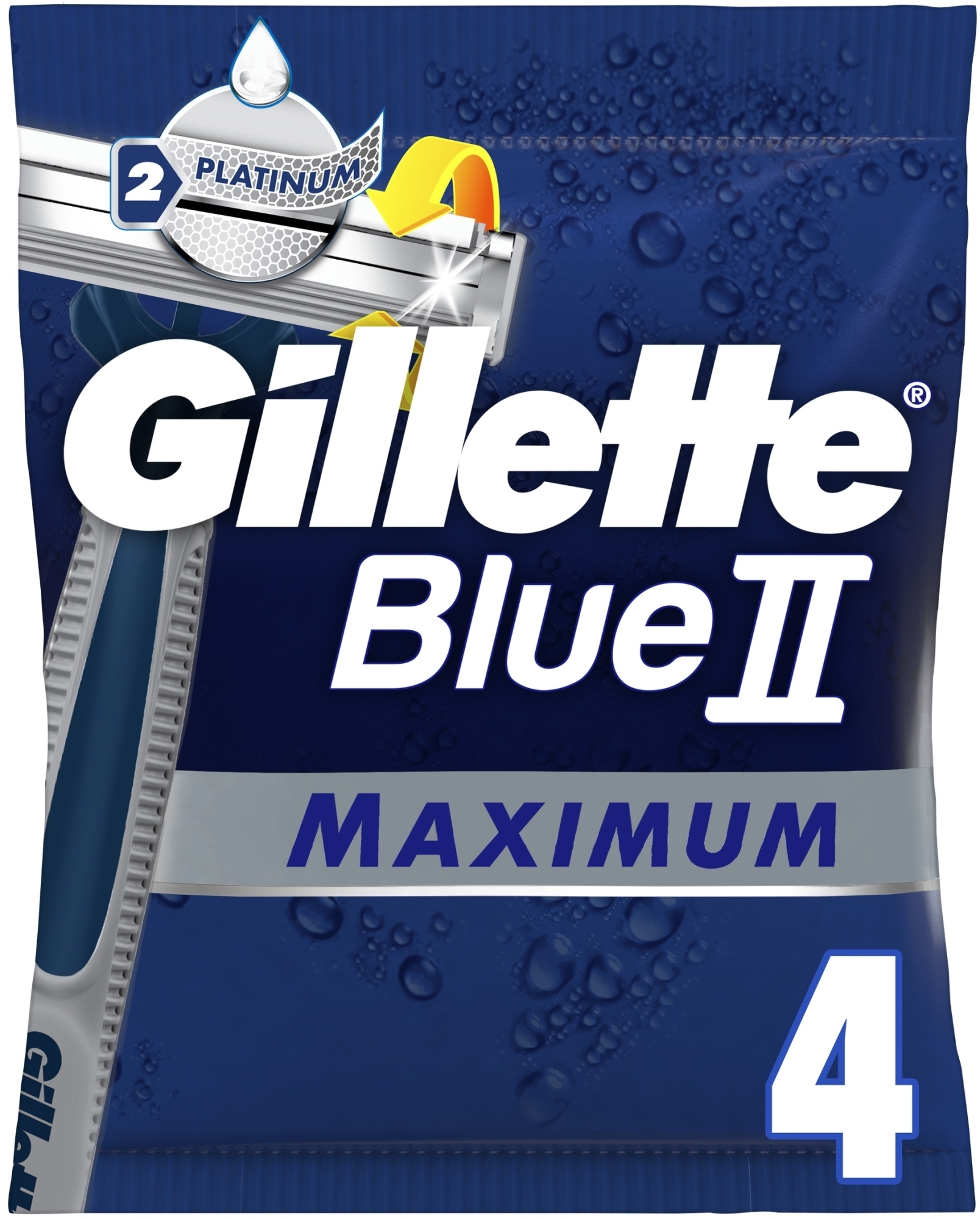 Набор одноразовых станков для бритья, 4шт - Gillette Blue II Maximum — фото 4шт