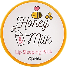 Парфумерія, косметика Молочно-медова маска для губ - A'pieu Honey & Milk Lip Sleeping Pack