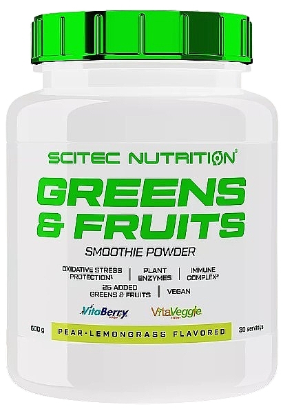 Пищевая добавка "Зелень и фрукты" - Scitec Nutrition Vita Greens & Fruit Pear-Lemon — фото N1